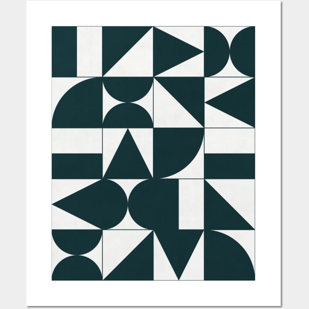 My Favorite Geometric Patterns No.17 - Green Tinted Navy Blue Wall Art by ZoltanRatko